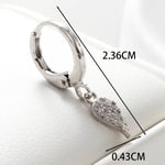 Silver color / 1Piece Simple Series Leaf Copper Silver Color Zircon Women's Dangle Earrings Picture3